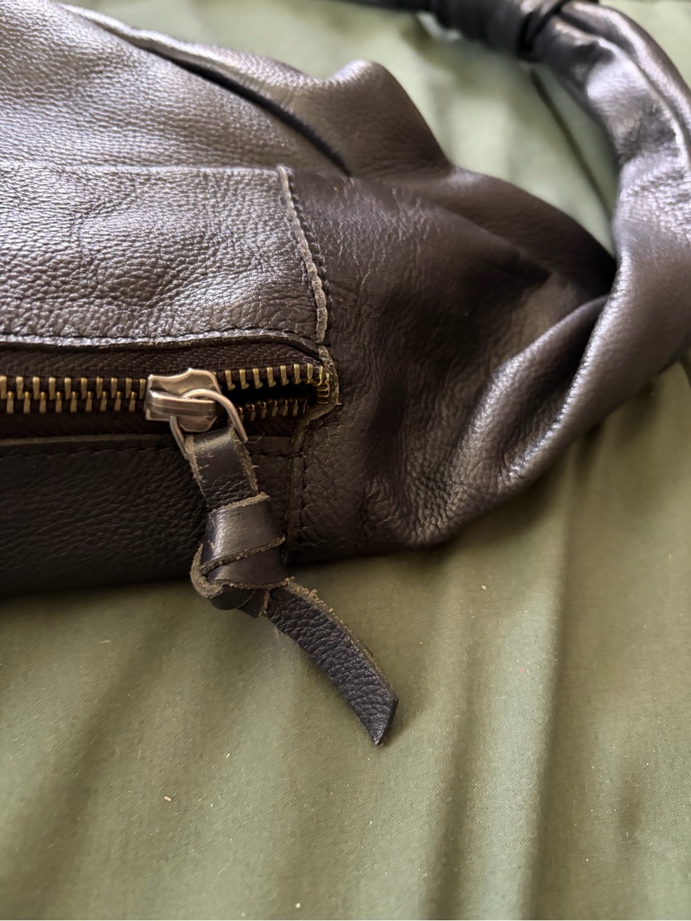 Free People Lilith Black Leather Sling/Shoulder Bag with vintage silver Hardware - Picture 8 of 13